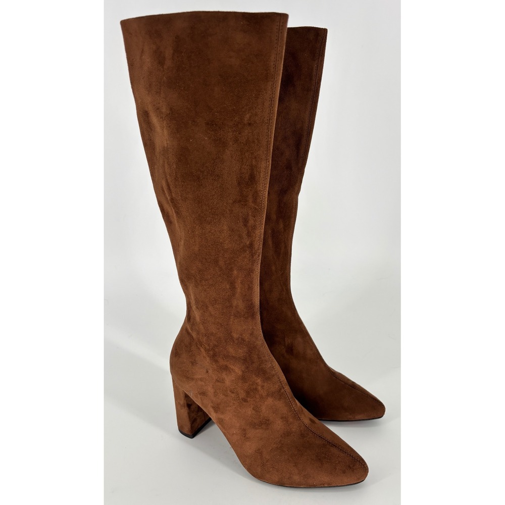 Jeffrey Campbell Needz Hotlava-K2 Tall Boots Brown Suede Women Size 7 Block Heel